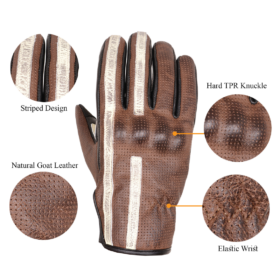 Classic Brown Motorbike Motorcycle Gloves