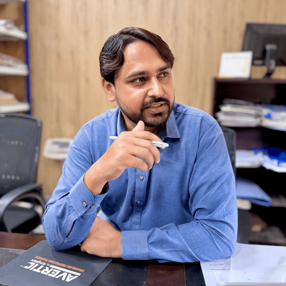 Shahid Hanjra owner of Sixons Motor Gear - OEM Motorcycle Gloves Manufacturer Sialkot Pakistan